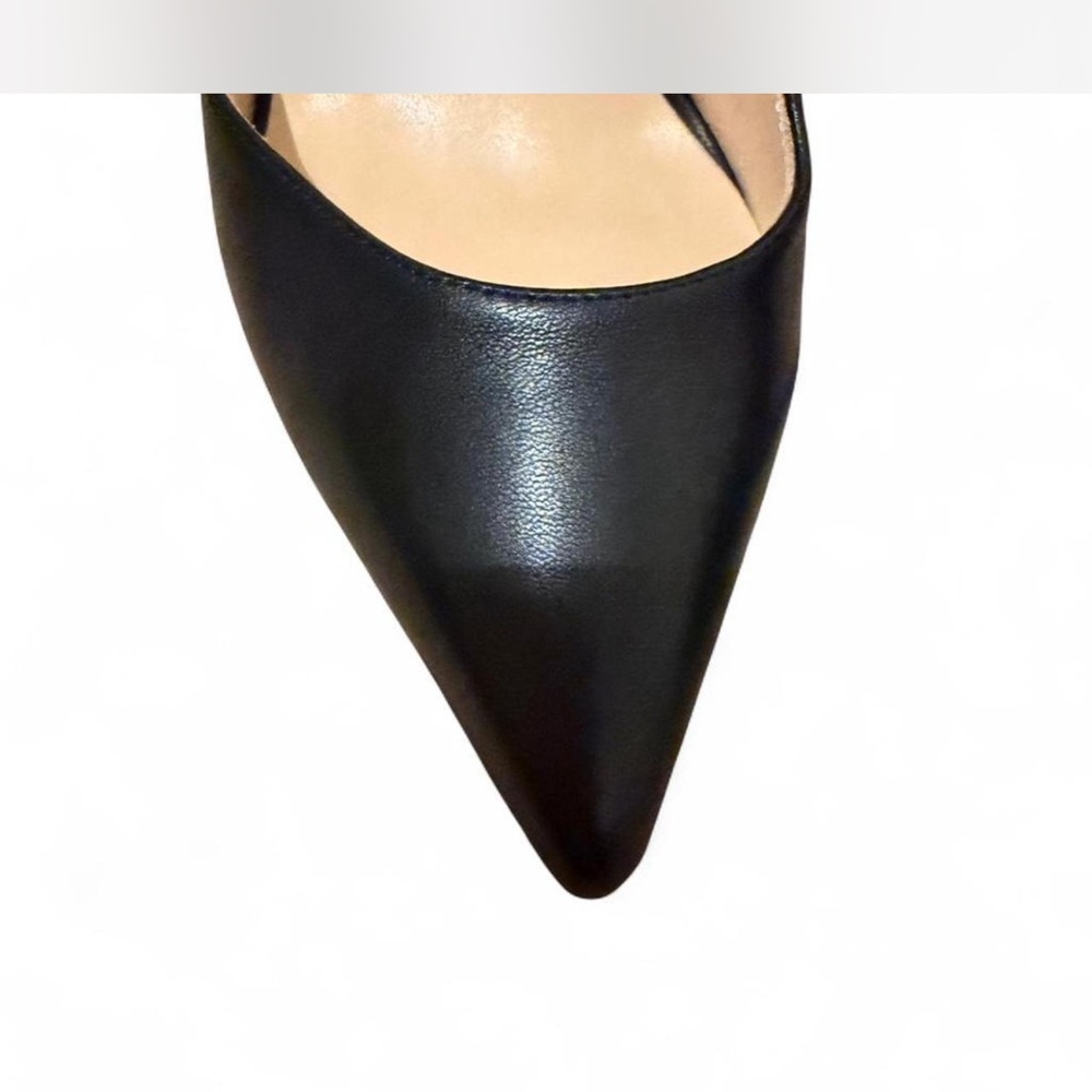 Black Pointed-Toe Ankle Strap Heels - Picture 3 of 7